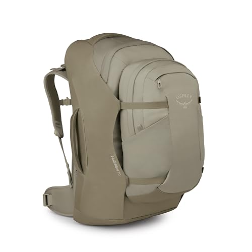 Osprey Fairview 70L Women's Travel Backpack - Large Adjustable Travel Bag with Detachable Daypack, Sawdust-Olive Tan - color: Sawdust Olive Tan, style: 70l