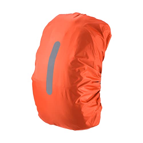 PATIKIL Waterproof Backpack Rain Cover, Non-Slip Backpack Cover with Vertical Reflective Strap Stay Dry for Hiking, Camping, Hunting - color: Orange, size: Small