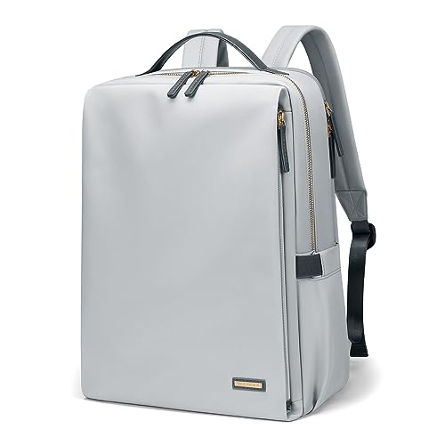 GOLF SUPAGS Stylish Laptop Backpack for Women Airline Approved Perfect for Work College and Travel Multi-Functional Casual Daypack Fits 15.6 Inch Notebook (Pale Grey) - color: Pale Grey, size: 15.6-Inch