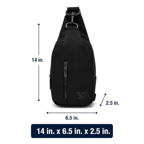Reebok Unisex Crossbody Bag - Convertible Compact Durable Cross Body Bag for Women and Men - Gym and Travel Essentials, Size One Size, Berry Black - color: Berry Black