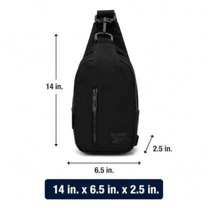 Reebok Unisex Crossbody Bag - Convertible Compact Durable Cross Body Bag for Women and Men - Gym and Travel Essentials, Size One Size, Berry Black - color: Berry Black