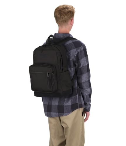 JanSport Right Pack Backpack - Durable Daypack with Padded 15" Laptop Sleeve, Spacious Main Compartment & Integrated Water Bottle Pocket, Monochrome Black - color: Monochrome Black
