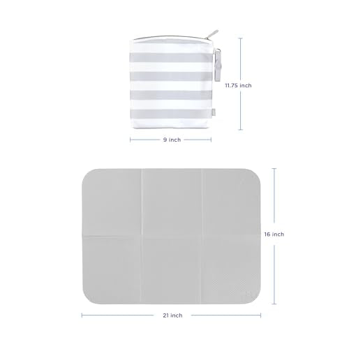 Ubbi On-the-Go Changing Mat with Carrying Bag, Soft and Comfortable Diaper Bag Accessory Must Have for Newborns, Easy to Clean, Portable Changing Pad, Gray - size: One Size, style: Gray Changing Mat & Bag