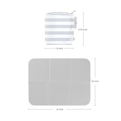 Ubbi On-the-Go Changing Mat with Carrying Bag, Soft and Comfortable Diaper Bag Accessory Must Have for Newborns, Easy to Clean, Portable Changing Pad, Gray - size: One Size, style: Gray Changing Mat & Bag