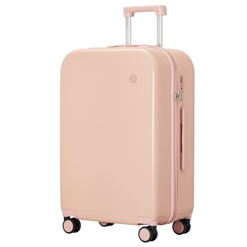 mixi Luggage Suitcase with Spinner Wheels, Hardside Rolling Suitcase PC with Cover & TSA Lock Lightweight Travel Case 26in Checked in, Pink - color: Pink, size: 26in Checked in