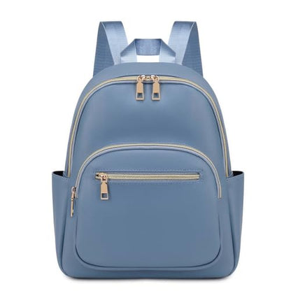 Mini Backpack Purse for Women PU Leather Small Backpack Fashion Multi Pockets Casual Daypacks Ladies Travel Shoulder Bags Haze blue - color: Haze Blue