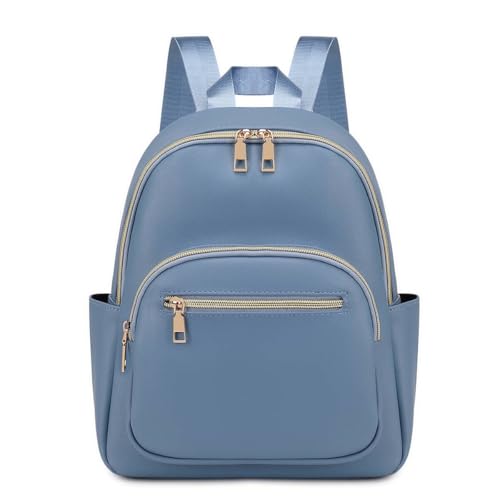 Mini Backpack Purse for Women PU Leather Small Backpack Fashion Multi Pockets Casual Daypacks Ladies Travel Shoulder Bags Haze blue - color: Haze Blue