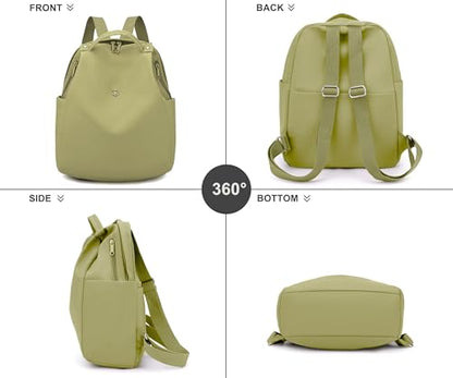 Mini Nylon Women Backpacks,Small Ladies backpacks Casual Lightweight Shopping Travel Daypack (Light Green) - color: Light Green