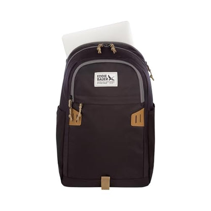 Eddie Bauer University Backpack 26L | Everyday Carry | Work | Travel | Commuter | Padded Laptop Sleeve | Stretch Bottle Pockets | Lightweight | Durable - Black - color: University - Black, size: 26L