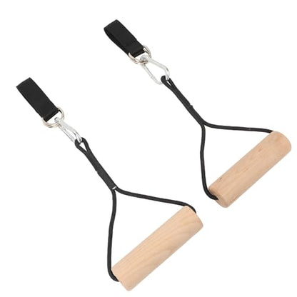 Wooden Gymnastic Rings Portable Pull Up Handles Arm Strength Trainer with Storage Bag for Outdoor Home Gym
