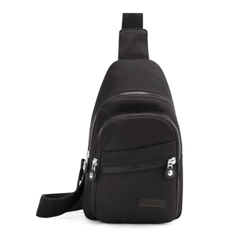 EVANCARY Small Sling Bag Crossbody Bags for Women Men, Sling Backpack Chest Daypack Cross Body Bag for Travel Outdoor - color: Black