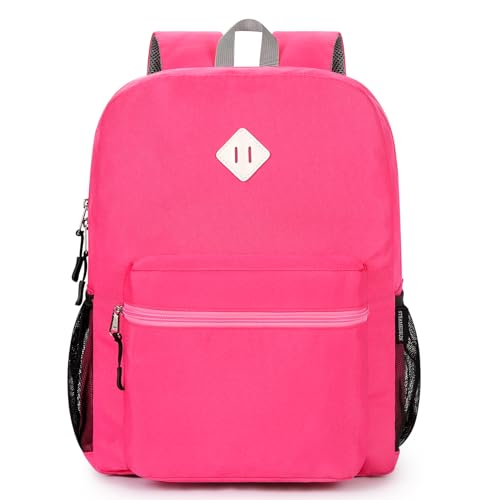STEAMEDBUN Backpack for Girls 5-9,Kids Backpack for Elementary School Bag - color: Deep Pink, size: Medium - 17"H