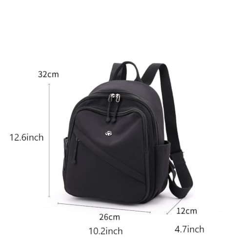 YANAER Mini Backpack Purse for Women Small Nylon Cute Light Weight Fashion Daypack for Work Travel Daily Backpack (Black) - color: Black