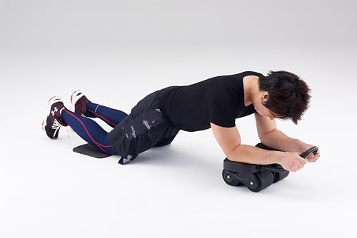 DANNO D7091 Ab Roller, AB Roller, Elbow Support, 4 Wheels, Auto Return, Quiet, Muscle Training, Beginner/Advanced, Men/Women, Exercise Wheel, Easy Assembly