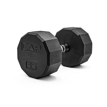 CAP Barbell Coated Hex Dumbbell Weight - Single | 10-120 lbs | Multiple Options - size: 35 lb, style: 12-Sided - Chrome Handle
