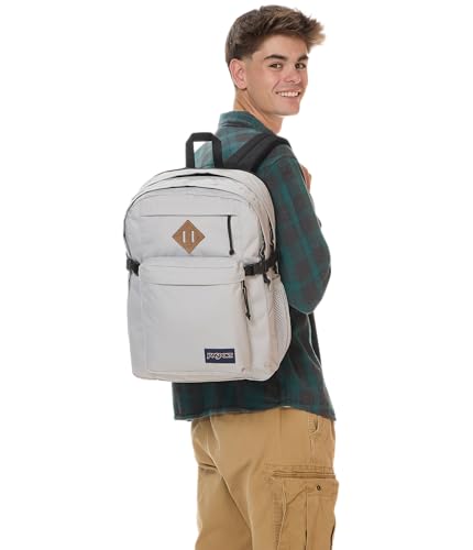 JanSport Main Campus Backpack - Travel or Work Backpack with 15-Inch Laptop Sleeve and Dual Water Bottle Pockets, Grounded Grey - color: Grounded Grey