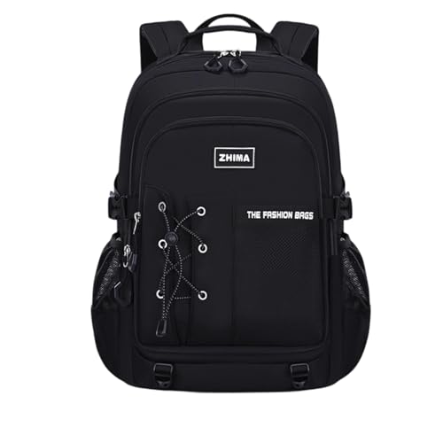 Stylish Lightweight Minimalist Backpack with Sporty Style, Durable Spacious Daypack for New Term Gift (black) - color: Black