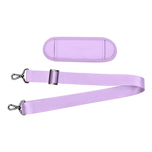 MOSISO 56 inch Shoulder Strap, Adjustable Thick Soft Universal Replacement Non-Slip Fit Padded with Metal Swivel Hooks for Laptop Shoulder Bag/Laptop Messenger Bag/Crossbody Bag, Purple - color: Purple