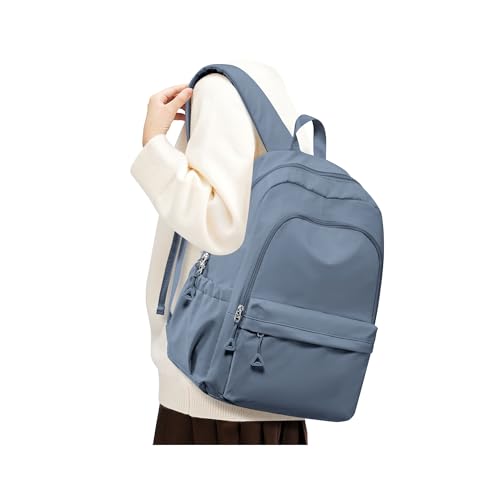 BJLFS Small Blue Backpack for School Women Girls, Waterproof Bookbag Cute High School Backpack for Men Teen Boys, Lightweight Travel College Back Pack Mochilas Escolares para Casual Daypack Rucksack - color: A0-blue