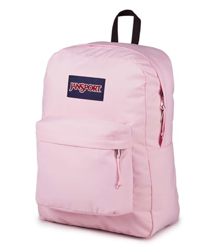 JanSport SuperBreak Plus Backpack with Padded 15-inch Laptop Sleeve and Integrated Bottle Pocket - Spacious and Durable Daypack for Work and Travel - Pink Ice - color: Pink Ice