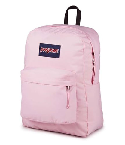 JanSport SuperBreak Plus Backpack with Padded 15-inch Laptop Sleeve and Integrated Bottle Pocket - Spacious and Durable Daypack for Work and Travel - Pink Ice - color: Pink Ice