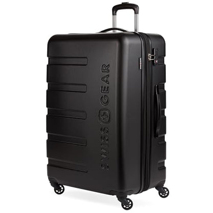 SwissGear 7366 Signature Hardside Expandable Luggage with Spinner Wheels, TSA Lock, Black, Checked-Large 27-Inch - color: Black, size: Checked-Large 27-Inch
