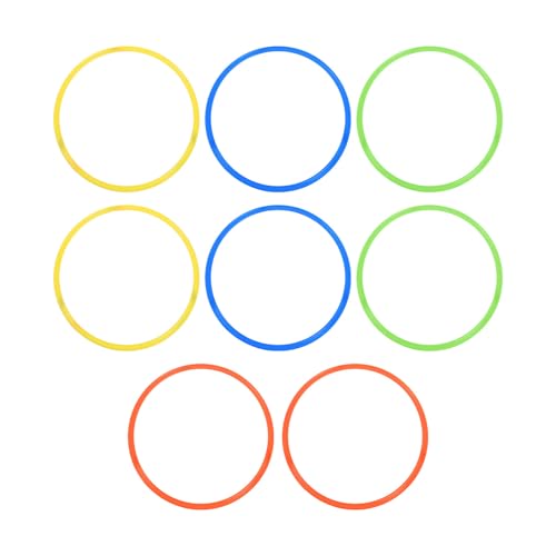 8pcs Agility Rings 12 Inch: Speed Training Equipment - 30cm Plastic Circle Jumping Hoops - Agility Hurdles for Athlete Soccer Football Practice
