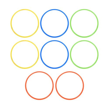 8pcs Agility Rings 12 Inch: Speed Training Equipment - 30cm Plastic Circle Jumping Hoops - Agility Hurdles for Athlete Soccer Football Practice