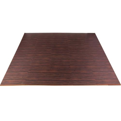 100 Sq. Ft 3/8 Inch Thick Printed Foam Tiles Interlocking Foam Mat, Dark Wood Oak Grain Style - (24" x 24", 25 pcs), Protective Flooring for Home, Exercise or Trade Show - color: Dark Oak
