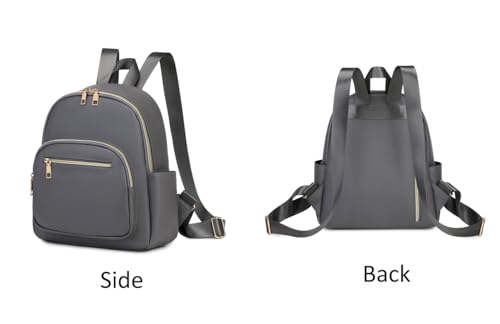 Mini Backpack Purse for Women PU Leather Small Backpack Fashion Multi Pockets Casual Daypacks Ladies Travel Shoulder Bags Grey - color: Grey
