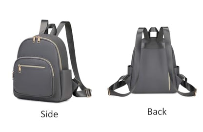 Mini Backpack Purse for Women PU Leather Small Backpack Fashion Multi Pockets Casual Daypacks Ladies Travel Shoulder Bags Grey - color: Grey