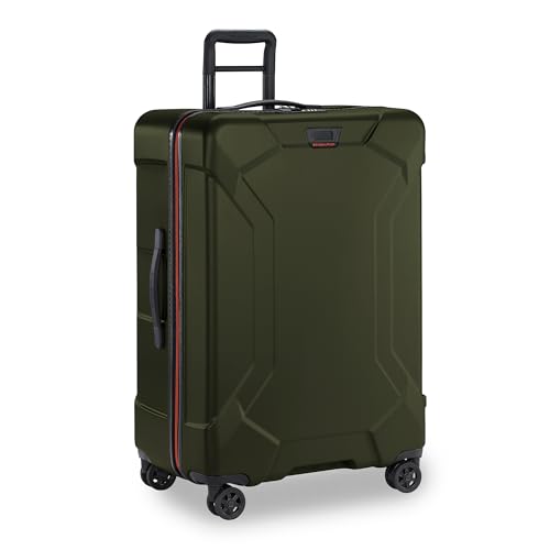 Briggs & Riley 30 Inch Large Checked Luggage - Extra Capacity Hard Shell Heavy Duty Travel Suitcase 360 Spinner Wheels - TSA Lock - Integrated Garment Compartment - Torq Collection - Hunter Green - color: Hunter, size: 30"