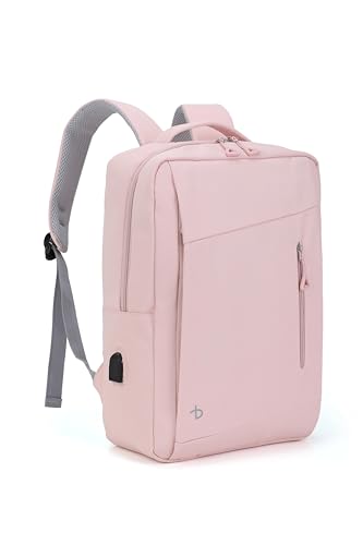 BESMART Laptop Backpack for Travel Water Resistant, Slim College Backpack for Men/Women, 15.6" Laptop Business Backpack with USB Charging Port(Pink) - color: Pink