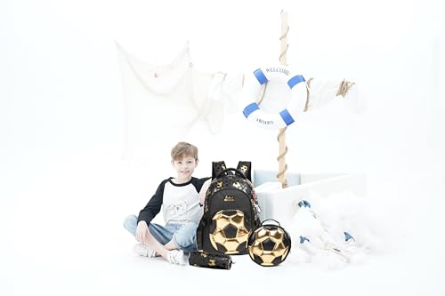Boys' School Backpack with Lunch Box and Pencil Case - Ideal for Teens and Middle School Students - color: 08 Black
