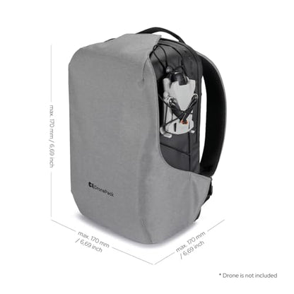 DronePack 25L customizable Travel Camera Bag with removable dividers - EARLY BIRD - Drone Backpack incl. TSA lock, fire-resistant battery pocket, laptop compartment, ergonomic straps - grey Drone Bag