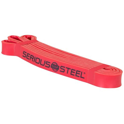 Serious Steel Fitness 37" Resistance Training Bands (Portable Exercise Band System Training Bands- Great for Individuals Looking for Tension Throughout The Exercise) - color: #2 Red (10-50 lbs.)