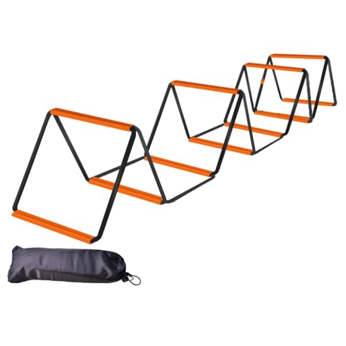 Agility Ladder Soccer Agility Ladder Football Speed Ladder Workout Agility Ladder Carbon Steel Foldable Suitable for Adults Athletes Coaches Team TRAI - size: 10 Grids With Bag