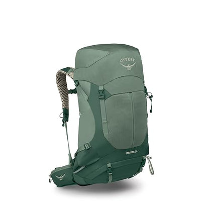 Osprey Stratos 36L Men's Hiking Backpack - Lightweight Backpacking Pack with Waterproof Raincover - Camping Bag, Pine Leaf - color: Pine Leaf, style: 36l
