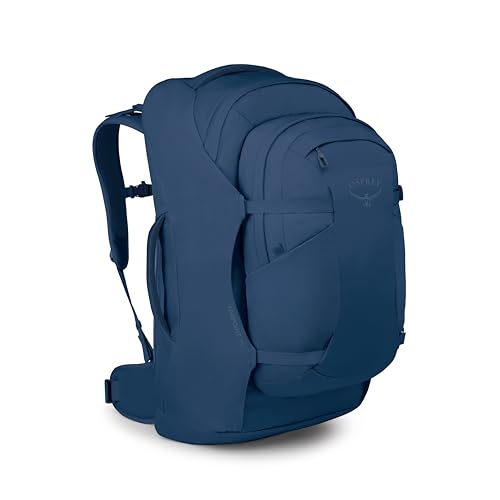 Osprey Farpoint 70L Men's Travel Backpack - Large Adjustable Travel Bag with Detachable Daypack, Antique Blue - color: Antique Blue, style: 70l