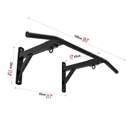 Wall Mounted Pull Up Bar, Heavy Duty Strength Training Bar with Sturdy Base, Sandbag Swing Resistance Band Suspension Bars, 661 Lbs