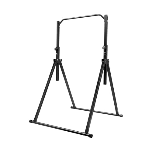 Adjustable Heightpull Up Bar, Foldable Pull Up Bar Adjustable Height Horizontal Bar Freestanding Dip Stand for Home Gym Strength Training Equipment 4.36 X 3.81ft