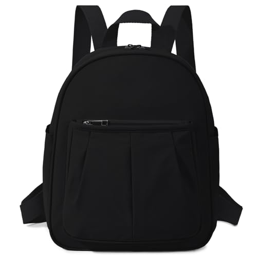 VASCHY Small Backpack for Women, Lightweight Travel Purse for Women, Waterproof Mini Backpack for Hiking, Work & Daily Use - color: Black