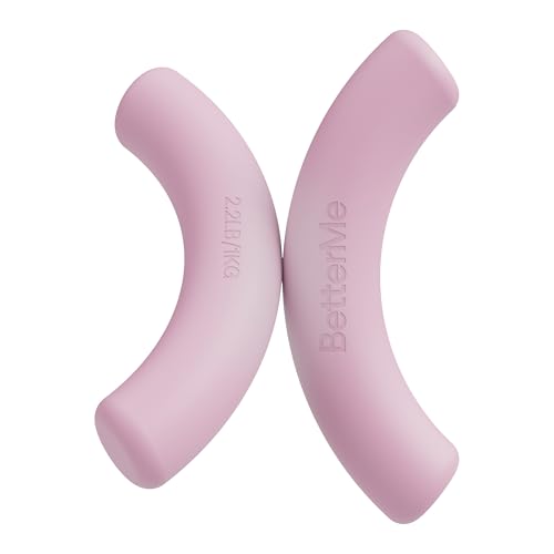 BetterMe Sculpt Dumbbells – 2.2 lb Pair Neoprene Hand Weights – Non-Slip Soft Grip Free Weights for Women – Compact Pilates, Barre & Home Workout Dumbbells - color: Raspberry Pink