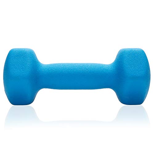 Philosophy Gym Set of 2 Neoprene Dumbbell Hand Weights, Hexagon Shape - style: Turquoise 3 lb Pair