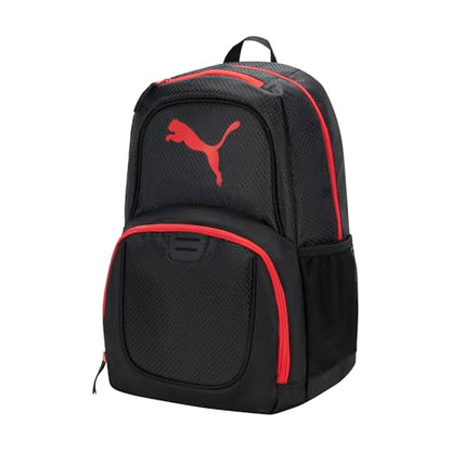 Puma Evercat Contender 3.0 Backpack Bag, Black/Bright, OS - color: Black/Bright Red, style: Contender Backpack With Laptop Sleeve, Item Organizer & Media Pocket