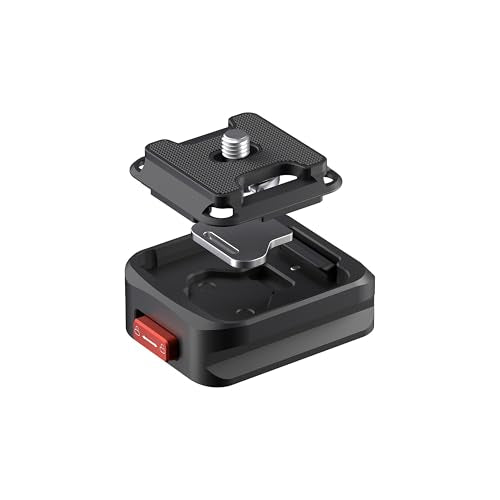 Freewell Tripod Quick Release Clamp for Fast Camera Mounting, Aluminum Build with 1/4"-20 Screw, Supports 10kg, Compatible with DSLR, Mirrorless Cameras, and Tripods - style: Tripod Quick Release Clamp