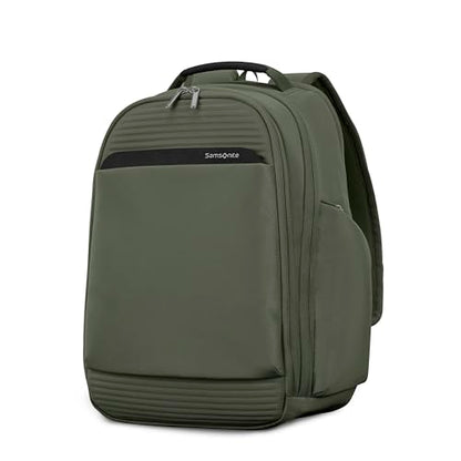 Samsonite Paralux Everyday Backpack - Laptop & Tablet Backpack with 5 Compartments, Removable TecKit™ Pouch, Microsuede Trim, Water Bottle Pockets - Work, Commute & Travel Bag - Olive - color: Olive