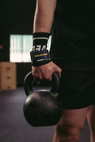 Velites - Official Crossfit® Games Quad Ultra Grips - No Chalk and Smooth Bars - Wristbands and Carry Bag Included - Pull-ups, Muscle-ups and Toes to bar - color: Black, size: Large
