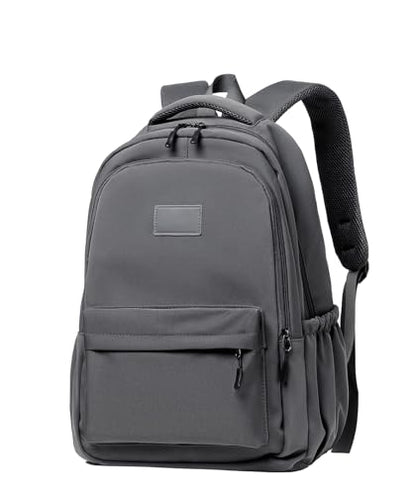 Water-Resistant Casual Backpack – Lightweight Travel Daypack with Laptop Compartment & Multi-Pocket Design (Grey) - color: Grey