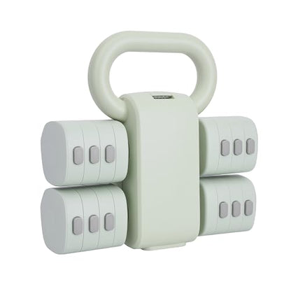 Adjustable Dumbbell Set of 2, 4 in 1 Free Weights for Women with Fast Adjustment, Home Gym & Outdoor Exercise Training, Includes 2.2lb 3.3lb 4.4lb 5.5lb Hand Weights, Compatible with Kettlebells - color: Green